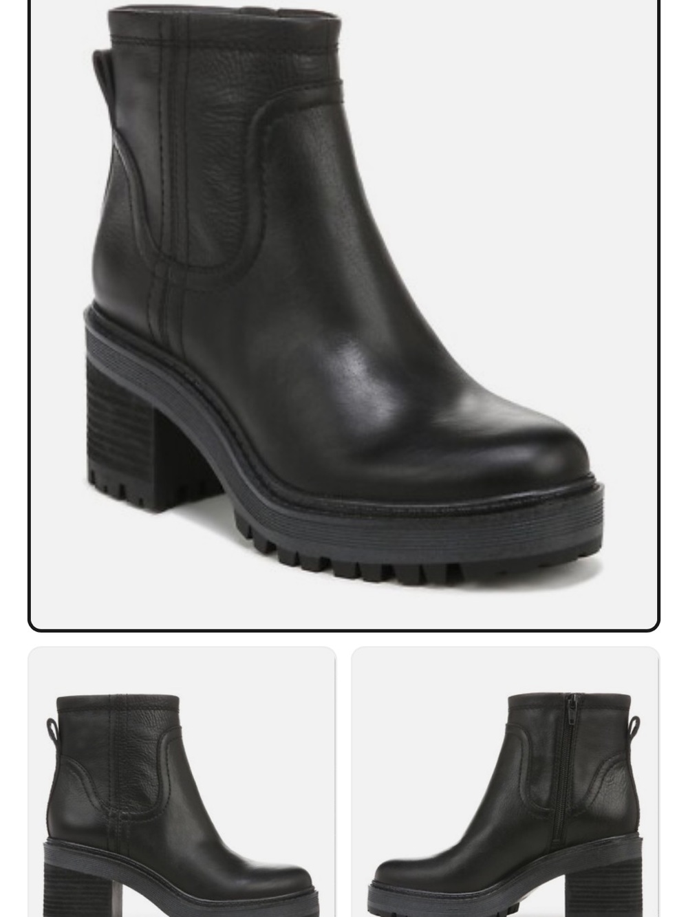 Zodiac Black Leather Ankle Booties with Side Zip
